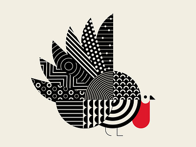 Psycho Turkey, qu'est-ce que c'est black design geometric geometry illustration patterns red turkey vector
