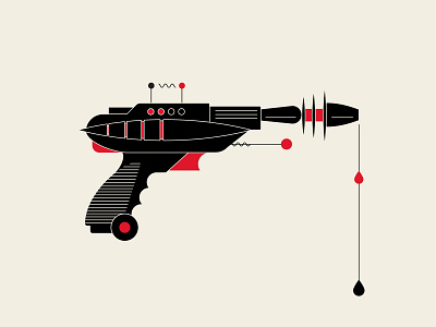 Malfunction black illustration laser gun ray gun red vector vector illustration