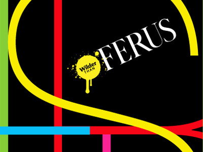 Ferus Gallery art gallery black branding identity logo red yellow