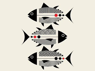 TORO TORO TORO beige black branding design fish geometric illustration patterns red sushi tuna vector vector artwork