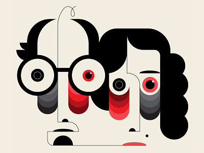 The tired "intellectuals" abstract art beige black design geometric identity illustration minimal art red vector