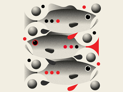 Hang a Left abstract design black design fish illustration patterns red santa monica texture trufcreative vector