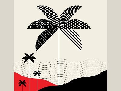 Desert Session abstract design black desert design geometric graphicdesign illustration minimalist palm trees red trees trufcreative vector