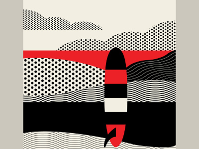 Totally Board abstract design black branding design geometric illustration ocean pattern design red surfboard trufcreative vector