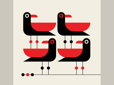 Gullwing abstract design birds black branding design geometric identity illustration red seagulls trufcreative vector