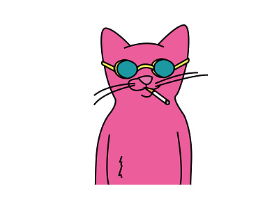 Cool cat cat glasses pink