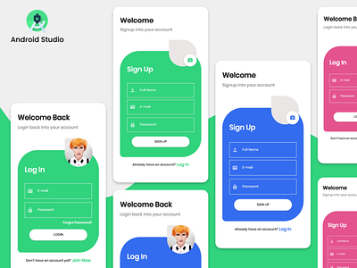 Colorful Login & Signup Android App android android app android app development android login login login page login screen signup