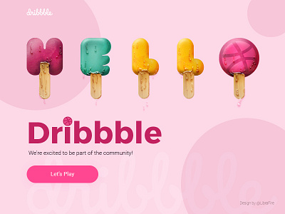 Hello Dribbble! :) adobe design hello dribbble illustration typography ui ux vector web