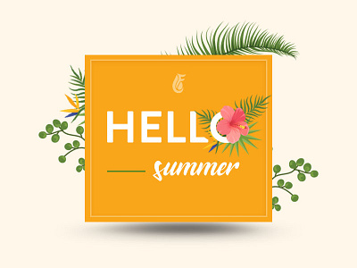 Hello Summer design flowers hello hello summer illustration typography vector
