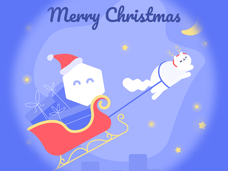 Merry Christmas cat after effects animation cat christmas design facebook new year post santa