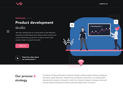 Homepage for Development Studio 2020 ® development agency header homepage homepagedesign illustration illustration art illustrations illustrator sketch ui ux uidesign