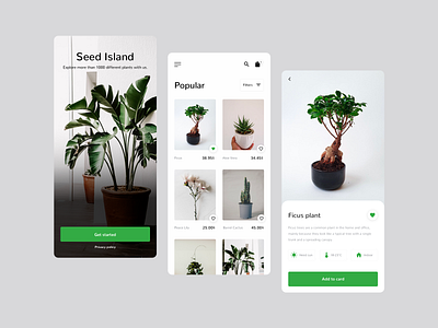 Seed Island Plant Shop Mobile App clean clean design mobile app mobile design mobile ui plant app plant shop sketch