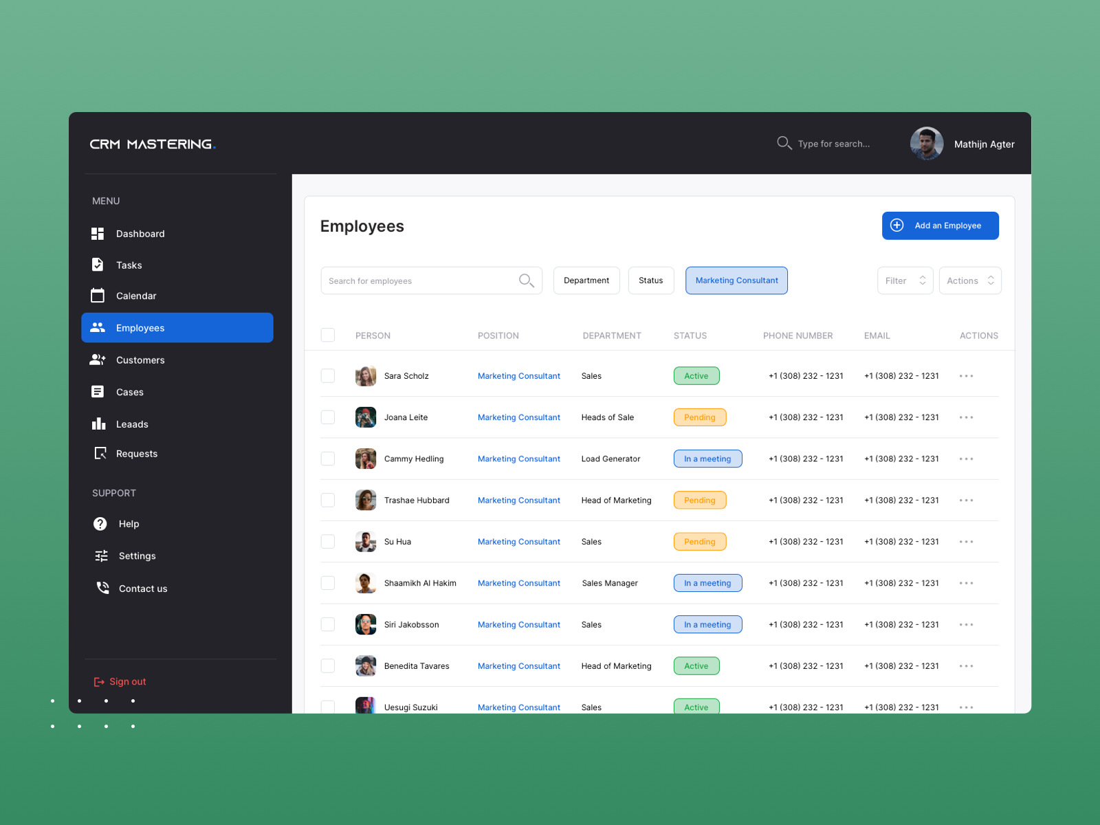 CRM System for Business - Employees Screen - Power of colors! by Vrcić ...
