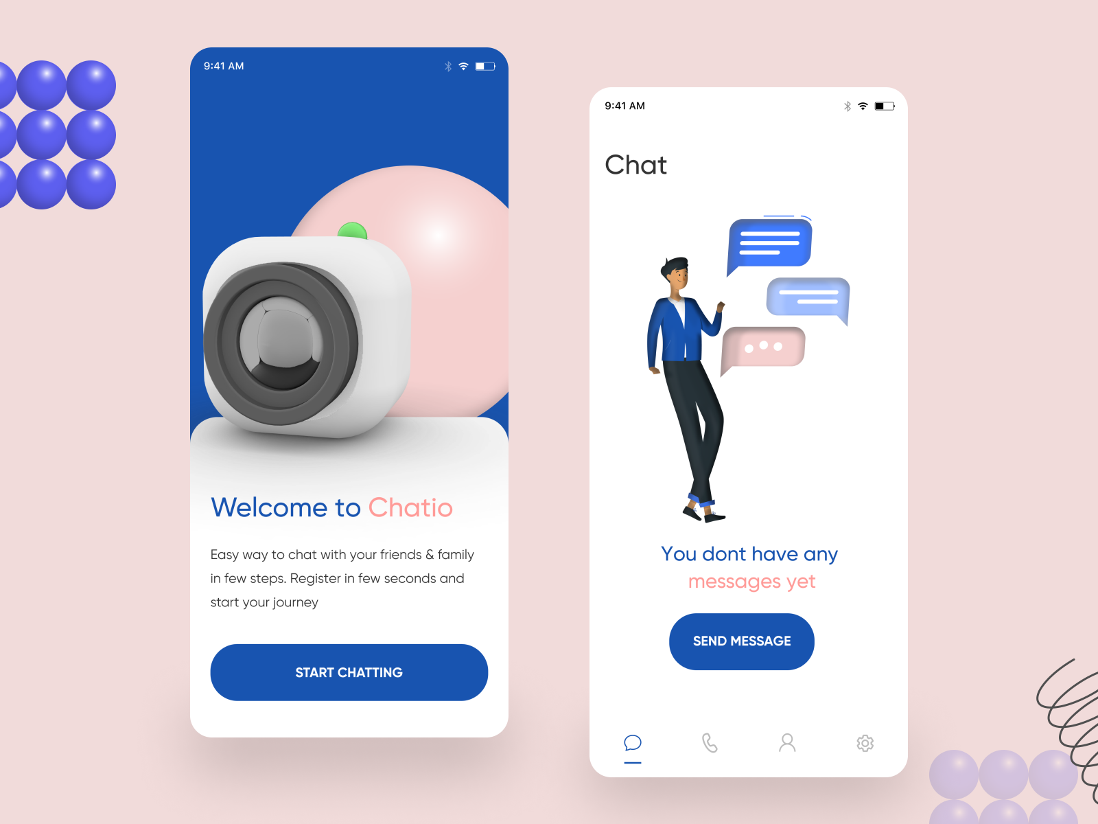 3D Digital Product for Chatting - Chatio! Concept 2022 3d 3d design 3d illustrations chat figma illustrations messenger mobile app for chatting ui design ux design