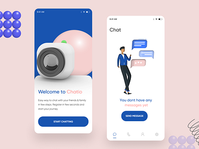 3D Digital Product for Chatting - Chatio! Concept 2022 3d 3d design 3d illustrations chat figma illustrations messenger mobile app for chatting ui design ux design