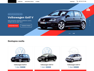 Homepage for Rent a Car Agency 2019