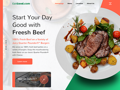 Restaurant Eatgood Header Concept 2020 agency clean creative design design food food app food header food illustration header sketch ui uiux user experience