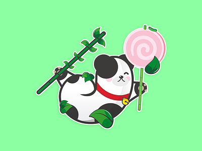 Sweet panda design full color graphic design illustration panda
