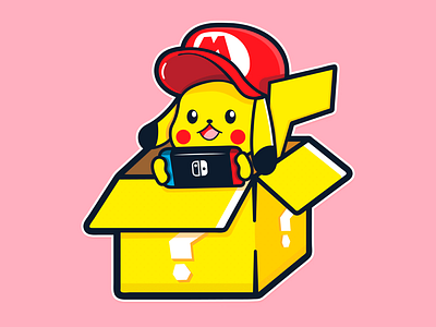 Switch pikachu design fullcolor game illustration nintendo play