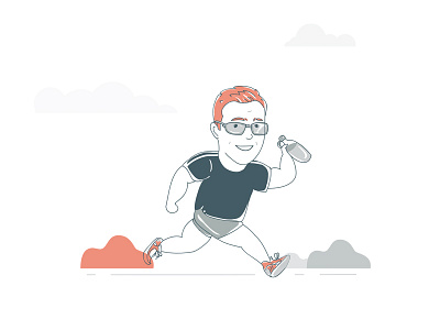 just run/jog and enjoy design handdraw happy healthcare illustration jogger runner ui website