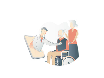 "don't worry, I am here" Doctor said cartoon design healthcare illustration ui ux vector