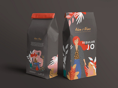 Adam & Oliver Coffee Roasters artisan brand identity branding coffee coffee bag coffee roaster design illustraor illustration illustration design lettering logo packaging print typography vector