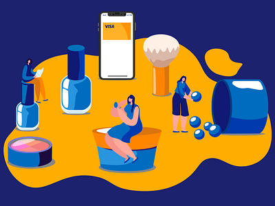 illustration cosmetics for Visa Kazakhstan