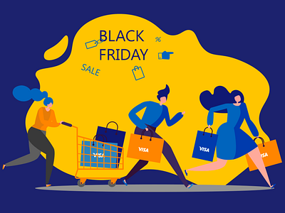 illustration "Black Friday" for Visa Ukraine adobeillustration ai design graphic graphic design graphicdesign illustration illustration graphic design ui vector