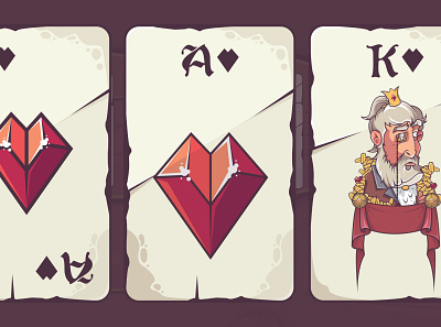 Game design / Solitaire board game card cards character design diamond diamonds erdir oh erdwen game game design gem heart illustration king medieval money old playing cards solitaire treasure