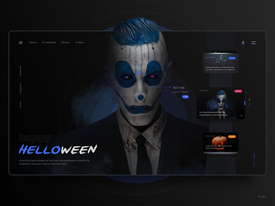 Website concept, a collection of various horror stories clown concept design figma helloween horror site slixel stories ui uiux ux web webdesign webdesigner website