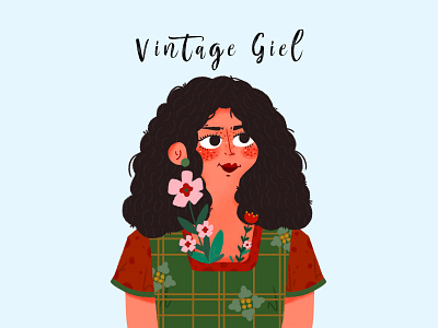 Retro girl illustration