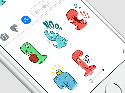 Dinooos - Wip sticker set character dino emoji imessage ios sticker trex