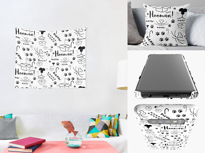 Just CAT things. abstract cat cat pattern cats design graphic design hooman illustration just cat things just create meow modern pattern pattern design vector