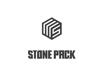 stone pack logo design stone package