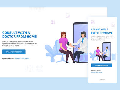 Relief dribble adobe xd blue covid covid 19 covid19 design hospital illustration medical medicine treatment ui white