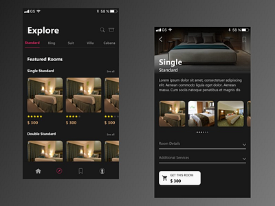 Hotel app adobe xd app concept hotel ios
