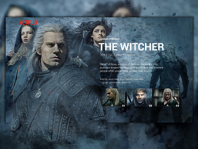 The Witcher cinema design landing page movie netflix the witcher ui web website