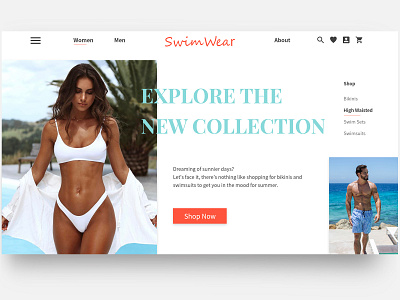 Daily UI collection dailyui fashion swimwear ui web