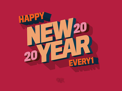 New Year 2020 EVERY1 adobeillustrator artist calligraphy design diffix digital digital calligraphy letters typography vector