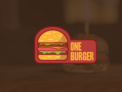 One Burger branding design icon identity illustration lettering logo minimal photoshop typography vector web