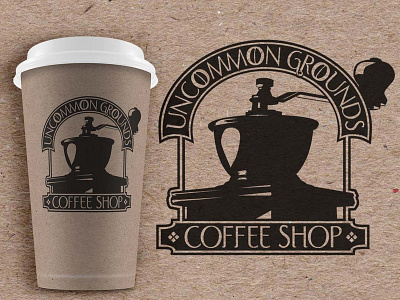 Logo Design: Uncommon Grounds adobe illustrator branding coffee coffee cup coffee logo corporate identity design graphic design icon design identity illustration logo design vector vector art