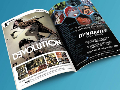 Ad & Flyer Design: Dynamite Entertainment Ads ad design adobe indesign adobe photoshop advertisement advertising advertising campaign advertising design comic books design flyer flyer design graphic design layout design marketing marketing campaign print ads print design typogaphy