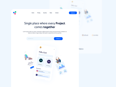 Project Landing Page app app design branding dashboad design graphic design mobile design ui ux web design