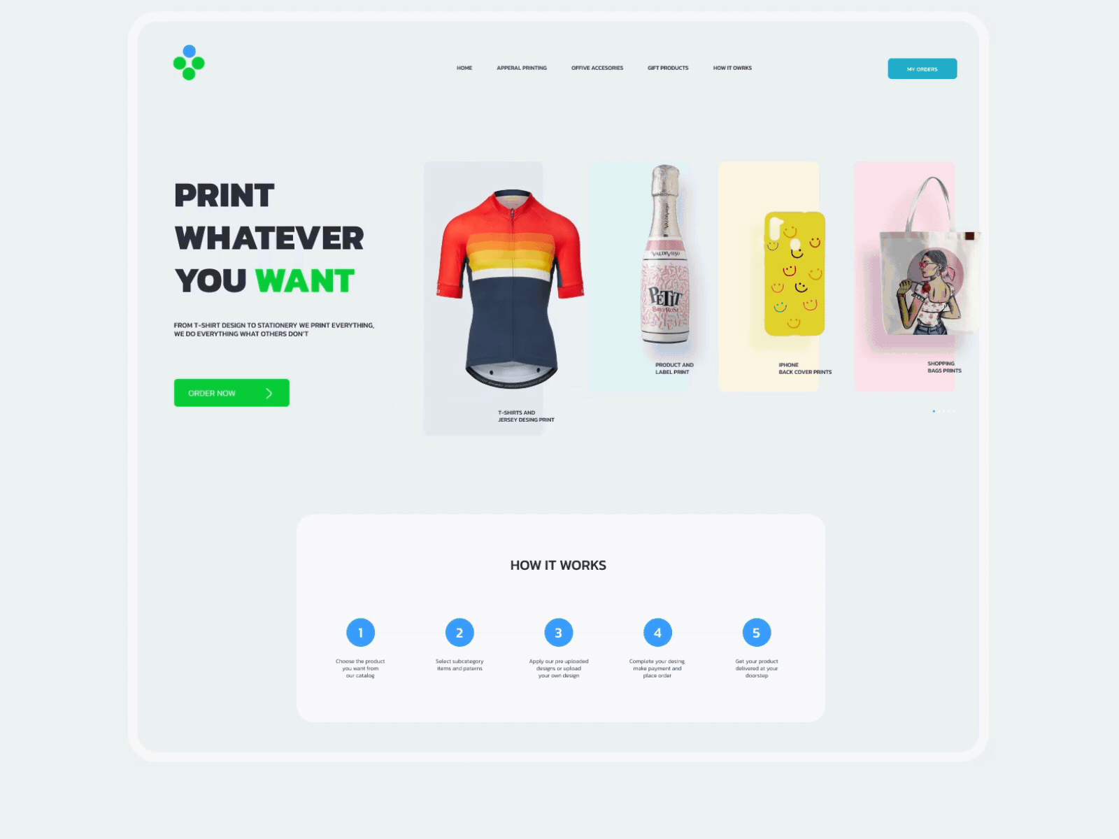 Online Print Shop Landing Page