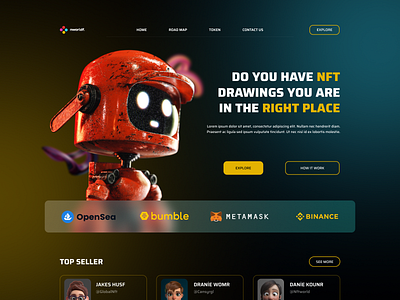 NFT - Marketplace UI UX Design 3d animation app design branding dashboad design graphic design home page illustration logo motion graphics nft nft design typography ui ux vector web design