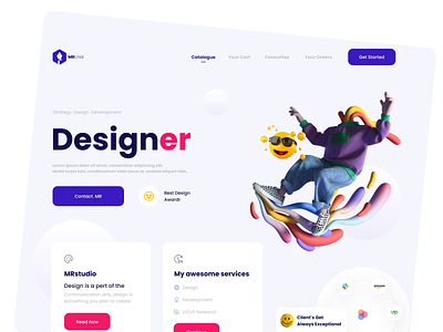 Studio Website UI 3d app design branding dashboard design follow graphic design illustration minimal popular typography ui ux web website