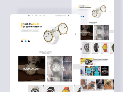 TMS watch e-commerce Page - UI app design branding dashboad design e commerce page typography ui ux watch web web design website wesite white