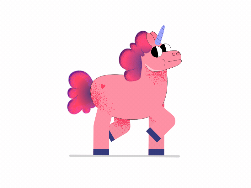 Unicorn aftereffects animal animation animation after effects dribbble best shot gif illustration unicorn walkcycle