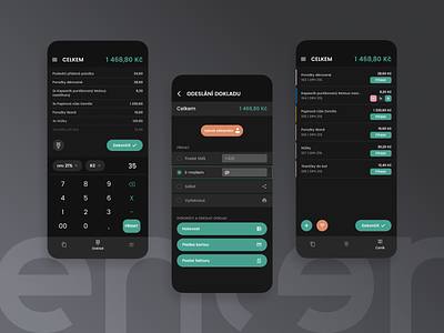 Enter Mobile - Point of Sale [Dark Mode] android app bill cards cash register checkout dark ios mobile payment pos price list simple ui ux