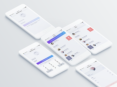 Contact Orders app contact detail gradient ios list mobile order profile service ui ux